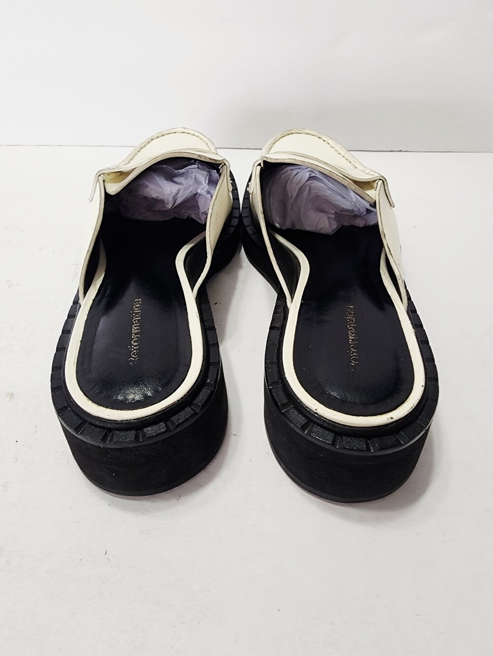 Reformation Angie White Penny Loafers with Black Sole Size 5.5 - Picture 5 of 11